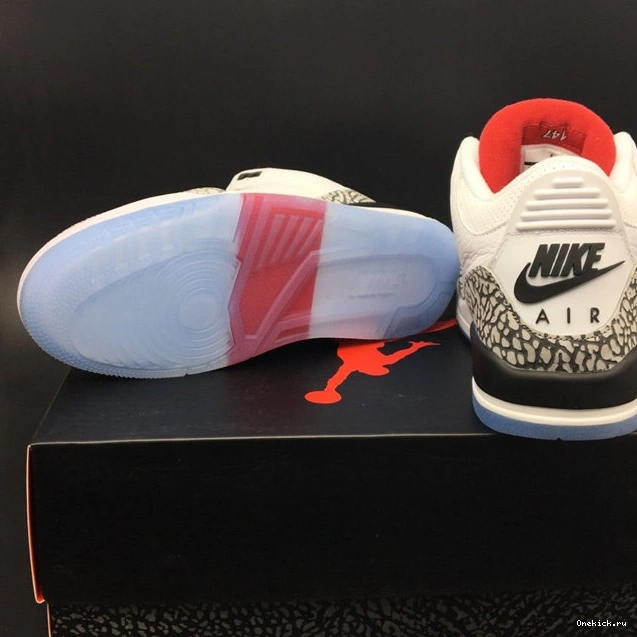 One Kick 3851 Tailored Free Throw Jordan3 Cement 923096- Line White 1029